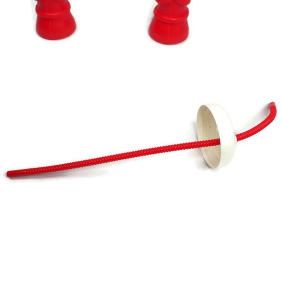 Vtg Christmas Santa Longnecker Cups Red with Straws Lids 13" Tall LOT OF 3 - Picture 12 of 12